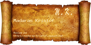 Madaras Kristóf névjegykártya